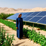 Sustainable Oasis**

"A female environmental engineer, fully clothed in modest professional attire, is inspecting solar panels powering a lush oasis in the Arabian desert. The scene showcases sustainable agriculture techniques. Safe for work, appropriate content, perfect anatomy, natural proportions, professional photography, family-friendly."

**