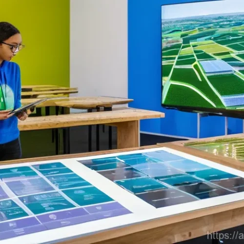 Home 23 생태환경 관련 국제회의 동향 - Eco-Innovation Hub: Youth Shaping a Sustainable Future**
A vibrant, brightly lit indoor scene in a m...