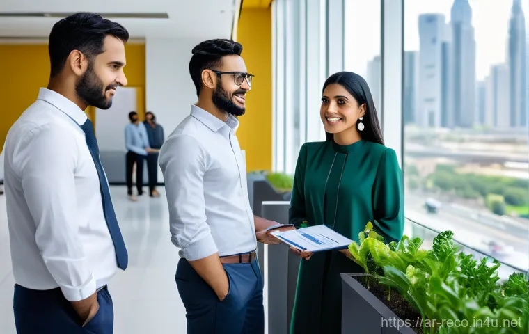 생태환경 전문가 이직 성공 사례 - **Prompt:** A dynamic, inspiring image of a vibrant sustainable farm thriving in a vast, sun-drenche...